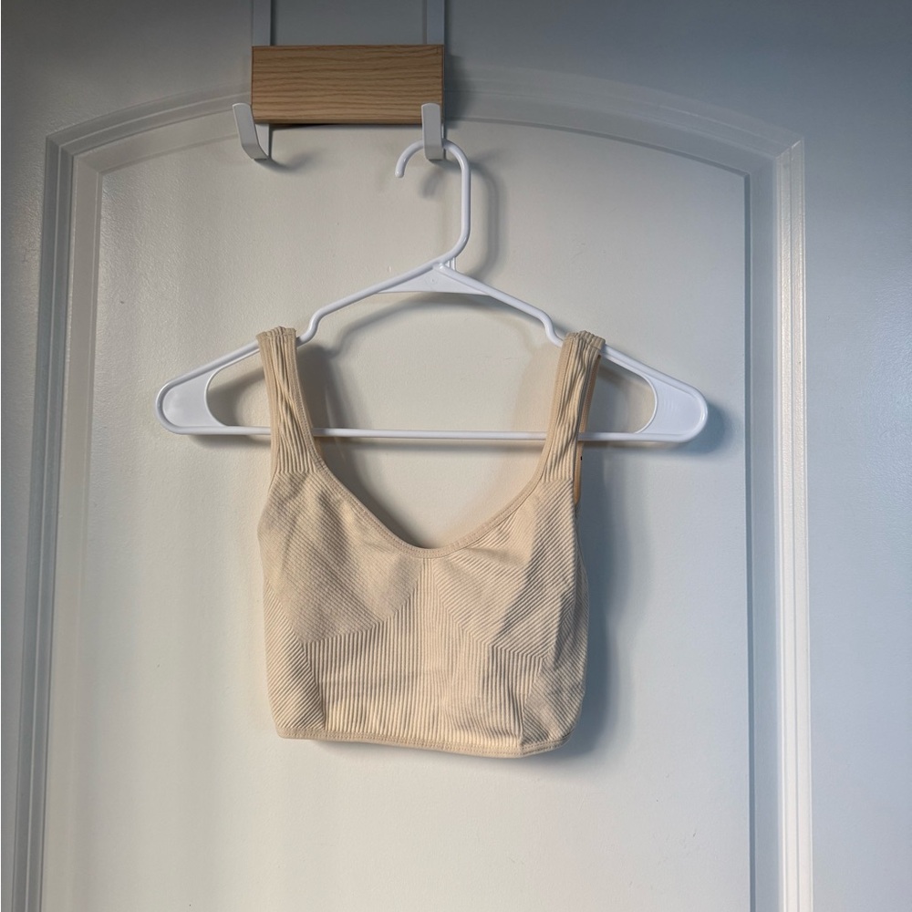 Urban Outfitters Beige Ribbed Crop Top